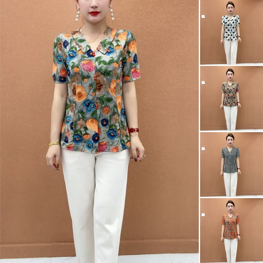 【🎁Promocja ograniczona czasowo】【45-83kg】Tricou cu mânecă scurtă cu rever la modă de vară nouă, moale și rece-3985749