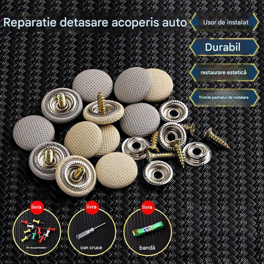 🔥【49% OFF】Pânza de pe acoperișul mașinii cade, reparați catarama de fixare a cuielor Modificare și recondiționare interior a mașinii chins fără demontare (kit de instrumente de instalare + șurubelniță + prosop inclus)-3862752