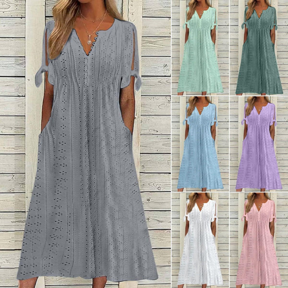 💥💥👗💋【🏆Reducere 50%】【S–5XL】😍 Rochie simplă pentru femei, mărimi mari, uni, lejeră și casual