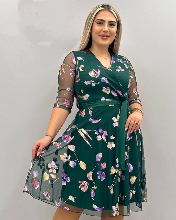 💟【S-5XL】Rochie imprimată la modă de înaltă calitate --3965736