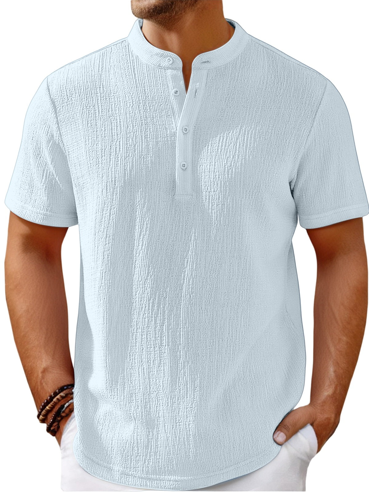 ✨50% popusta 【S-4XL】 Muške majice kratkih rukava, vrhunska tkanina, dizajn Henley ovratnika, udobne i elegantne, prikladne za svakodnevno nošenje.