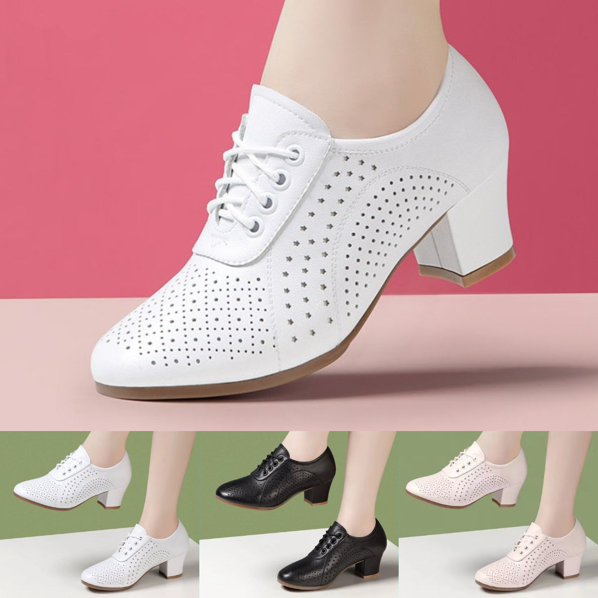 👡🌷【Veličine 34-41】【Visina pete 5 cm】👡Nove ženske cipele od prave kože iz 2026. s jednim slojem, prozračne i šuplje.
