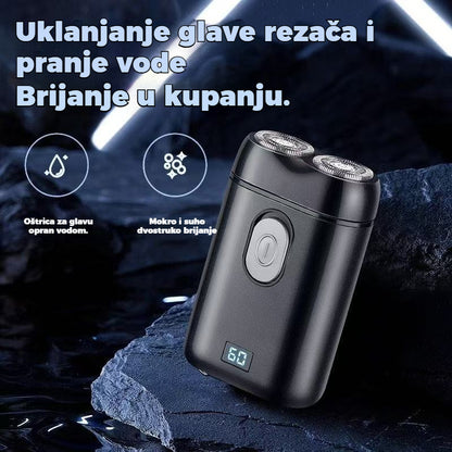 🧡【Vremenski ograničena ponuda: 50% popusta s besplatnom dostavom】Mini prijenosni magnetski vodootporni električni brijač s dvostrukom oštricom za muškarce - plaćanje pouzećem