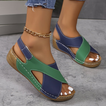 💞✨【36-43】Nouă sandale plate pentru femei de culoare contrastantă, confortabile, casual și versatile