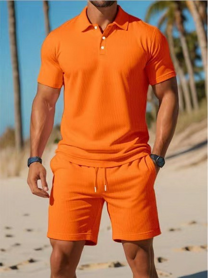 [S–3XL] Ljetni ležerni komplet kratkih rukava - polo majica i kratke hlače
