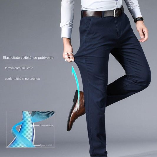 👖 Pantaloni business casual slim-fit de primăvară/vară cu picioare drepte, picioare largi și pantaloni elastici-3969563