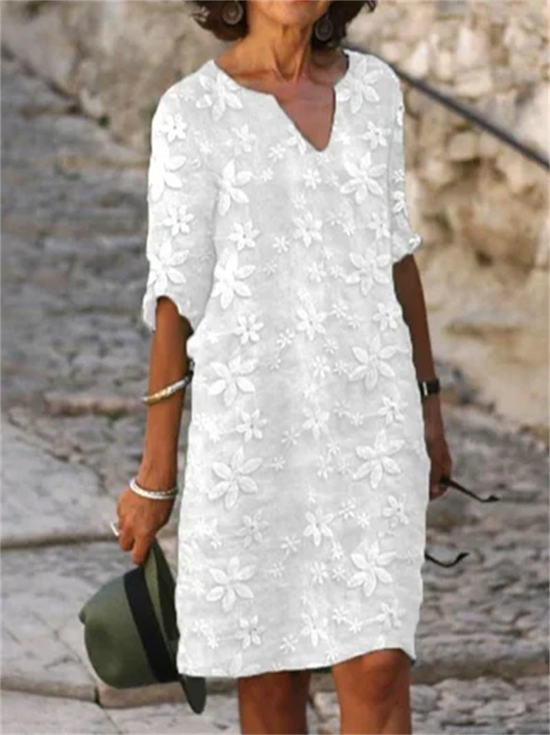 👗【S-5XL】【Kasna ljetna rasprodaja】Haljina od pamuka i lana s cvjetnim printom