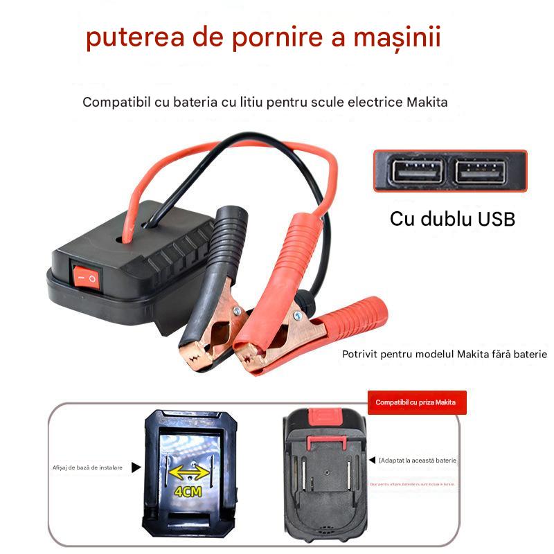 🚗🧰Convertor multifuncțional pentru pornire de urgență a bateriei auto【(interfață USB dublă)】-3868727