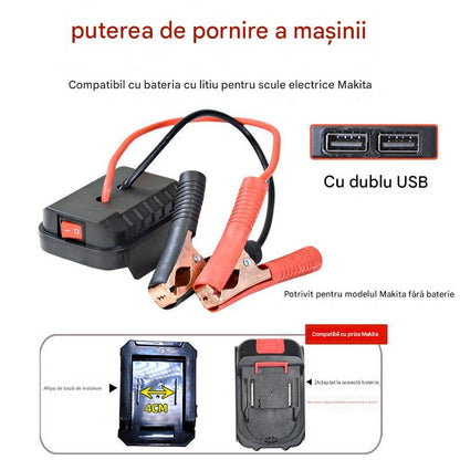 🚗🧰Convertor multifuncțional pentru pornire de urgență a bateriei auto【(interfață USB dublă)】-3868727