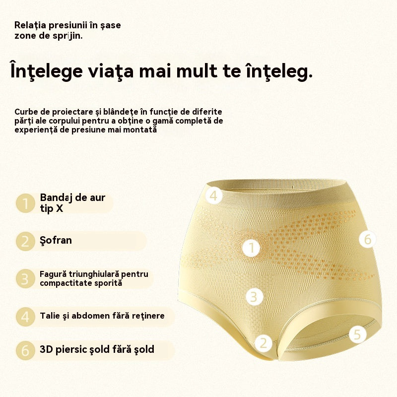 🌸【Set de 3】Chiloți confortabili antibacterieni cu talie înaltă Tummy Tuck 🩲 💖