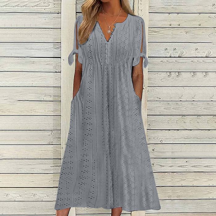 💥💥👗💋【🏆Reducere 50%】【S–5XL】😍 Rochie simplă pentru femei, mărimi mari, uni, lejeră și casual