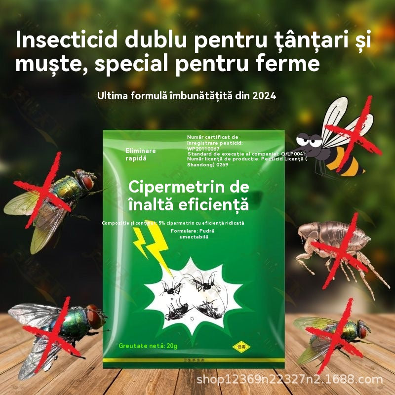 🦟【5/10/15/20 pliculețe】❤️Special conceput pentru a ucide țânțarii și muștele din ferme, un pachet ucide puricii/lăcustele/gândacii de bucătărie/muștele/țânțarii