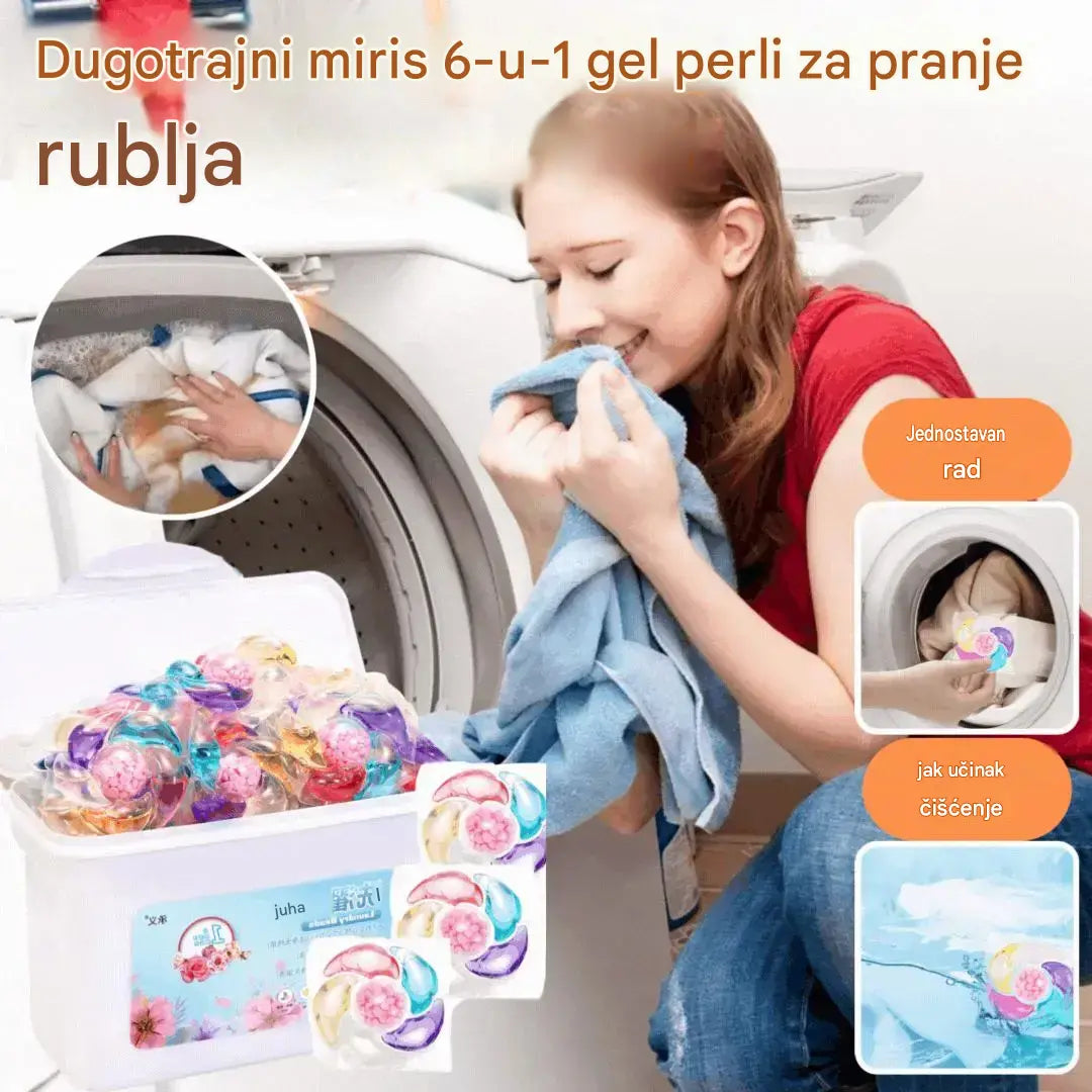 ✨👚 [Pakiranje od 30 komada] ✨ Iznimno veliko pakiranje: 6-u-1 mirisne kapsule deterdženta za rublje - uklanjanje mrlja i dugotrajan miris