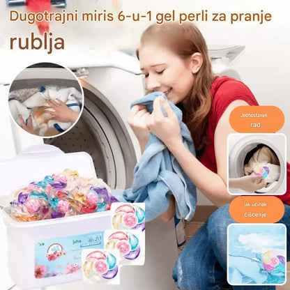 ✨👚 [Pakiranje od 30 komada] ✨ Iznimno veliko pakiranje: 6-u-1 mirisne kapsule deterdženta za rublje - uklanjanje mrlja i dugotrajan miris