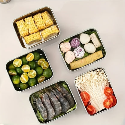😍【🔥Set de 5 piese】Cutii din inox pentru alimente – Capac special pentru congelare, pentru păstrarea prospețimii-3855163