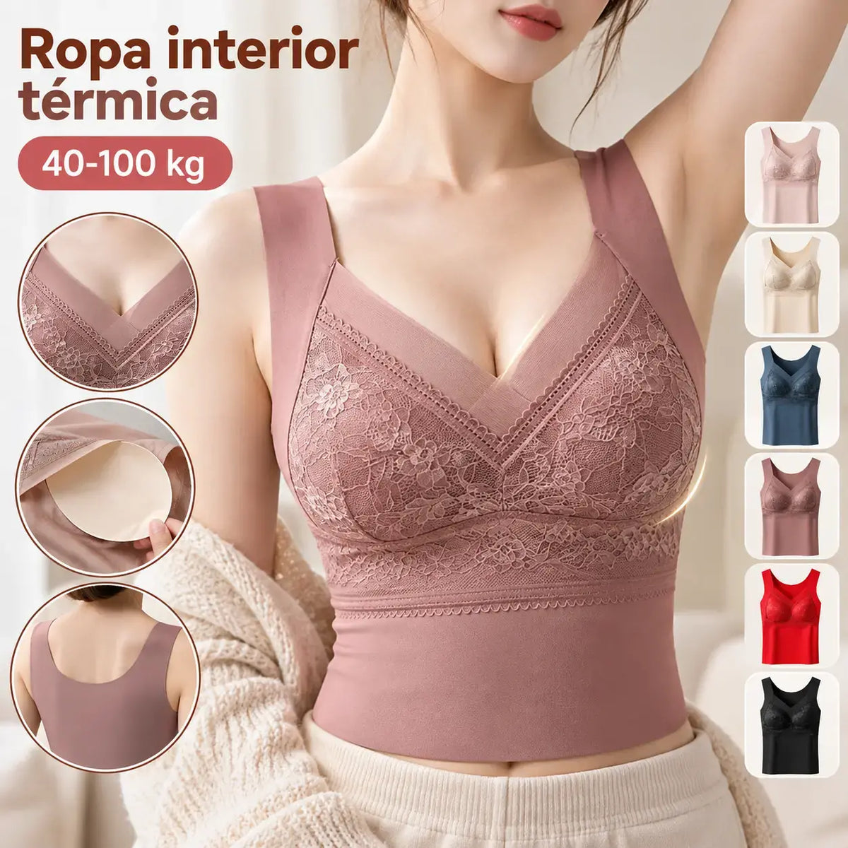🔥Dos piezas de 28 euros❤️【L-4XL】Sujetador de encaje estilo camisola con un diseño de espalda exquisito; eleva y recoge eficazmente el busto para evitar la flacidez ✅【Recomendado por médicos】