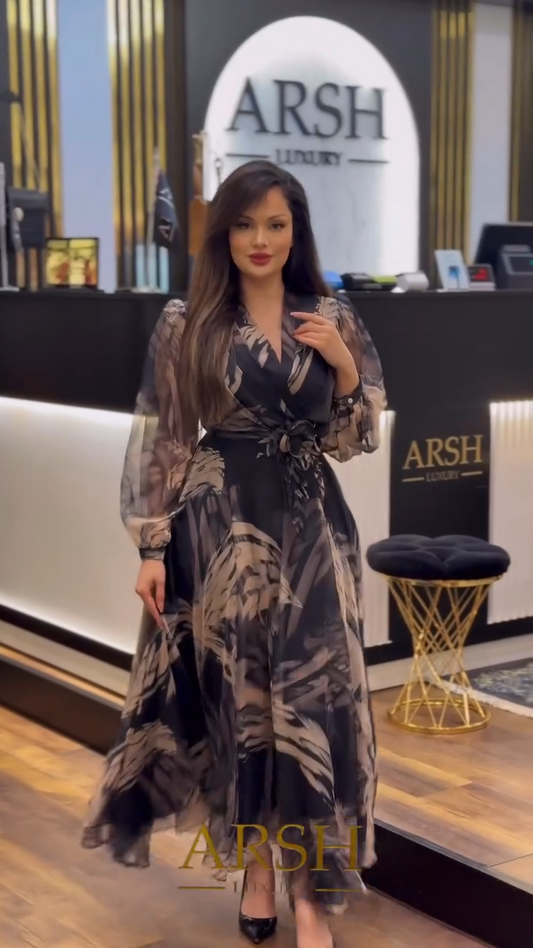 【S-5XL】Rochie elegantă cu imprimeu de calitate superioară --3967892