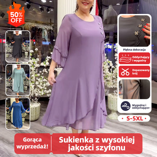 ❤️❤️【Vremenski ograničena ponuda】【S-5XL】👗👗2026 Nova visokokvalitetna šifonska haljina