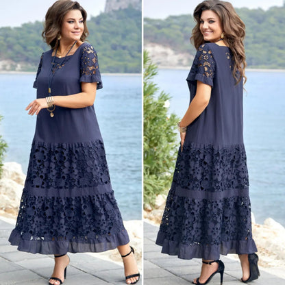 ⏰💥【Reduceri de sfârșit de sezon】【S-5XL】Rochie elegantă din dantelă cu scobituri, la modă 2025, casual și versatilă