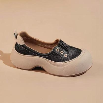 👟👟【produs nou】【35-40】2025 Pantofi casual sport confortabili, cu talpă groasă, din piele, în stil nou la modă-3895049