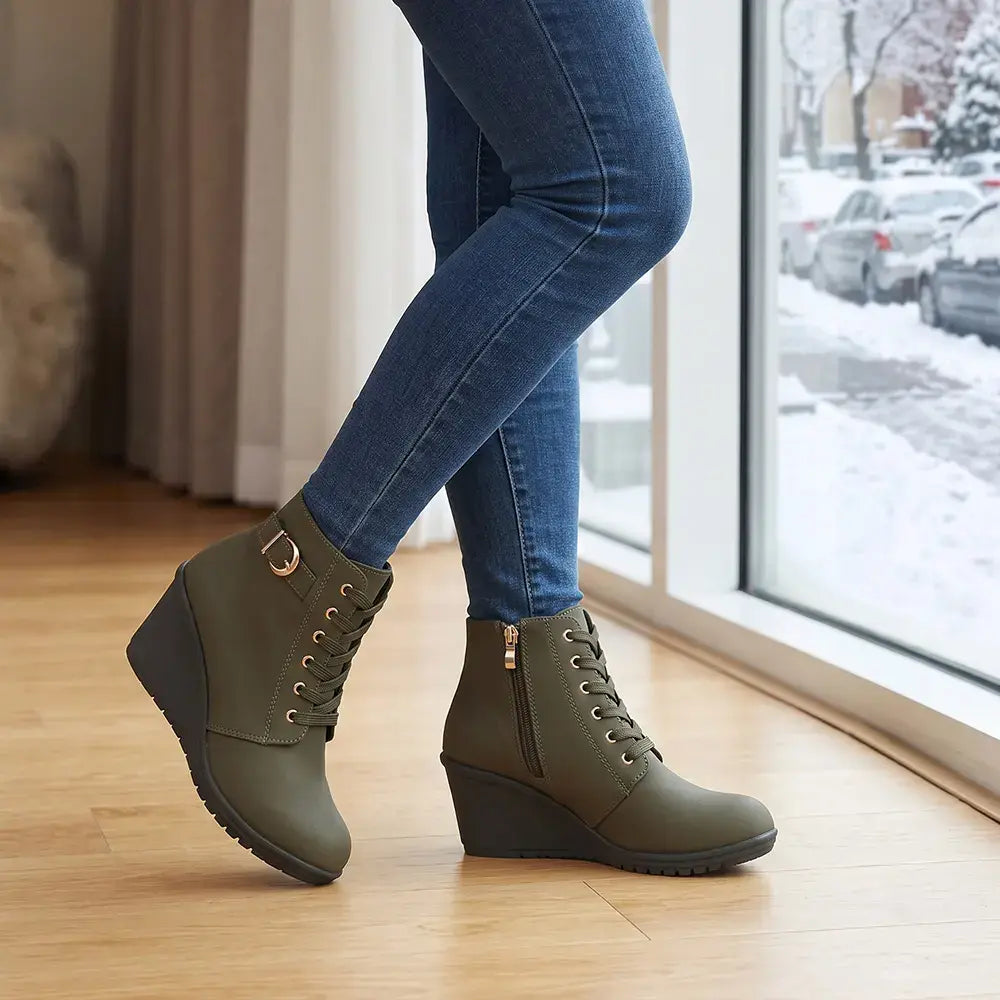 【35-42】👢 Ženske zimske gležnjače na klin - moderan i stabilan izbor za hladne dane