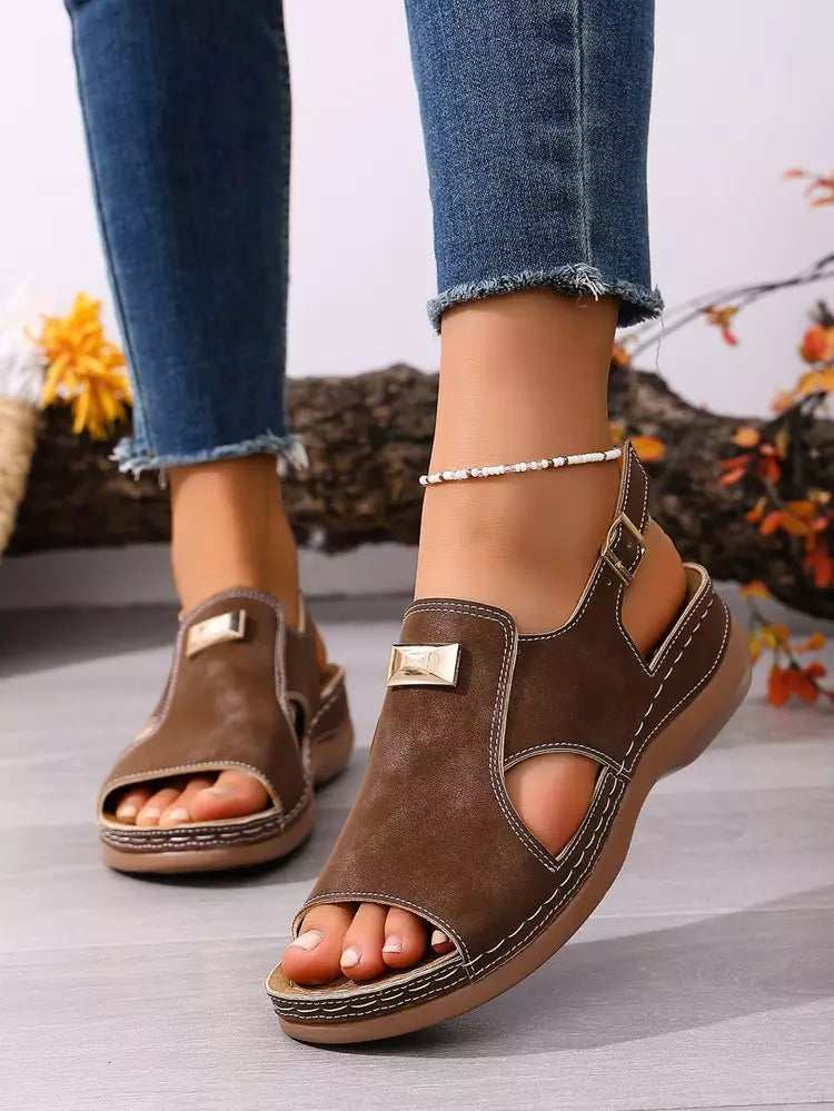 【50% popusta】👡 Elegantne sandale s elastičnom trakom, posebno dizajnirane za žene većih veličina | Udobne i za isticanje visine | Veličine [36-43]