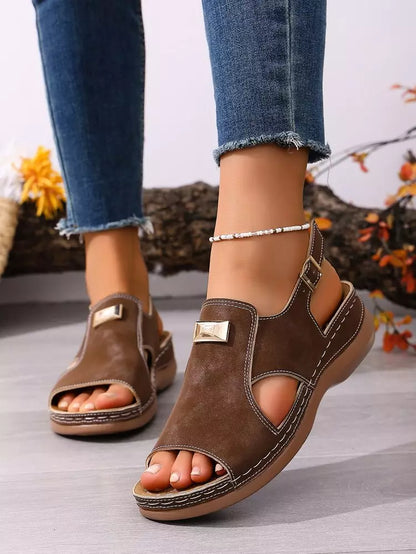 【50% popusta】👡 Elegantne sandale s elastičnom trakom, posebno dizajnirane za žene većih veličina | Udobne i za isticanje visine | Veličine [36-43]