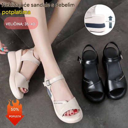 💞【Iznenađujuća posebna ponuda s popustom od 50%】Nove sandale s tankom petom, debelim đonom, u obliku ribljeg usta, otvorenim prstima