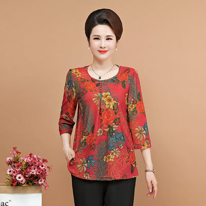 💥😍【Reduceri la produse noi】【XL-5XL】Primăvară și vară 2025, nou top tricou cu imprimeu floral-3915081