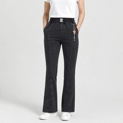 👖【M-4XL】Magas derekú, rugalmas női farmernadrág