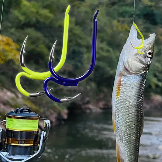 🎣🐟【10/20/30】 Cârlig dublu ascuțit cu ghimpi-Metoda ușoară de a prinde peștele rapid