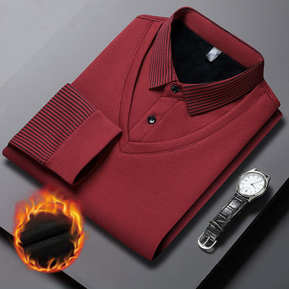 【M-4XL】Cămașă POLO fals din două piese cu dungi patchwork
