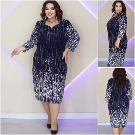 【🏆️Vânzare fierbinte】👑🌷 【S-5XL】2025 Noua rochie eleganta imprimata-3897816
