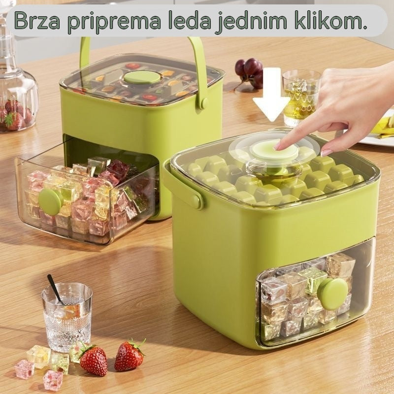 💞Prodaja premašila 50.000! 💥🥤🧊 50% popusta! Ledomat s funkcijom pohrane leda: proizvodi 48 kockica leda odjednom, poklopac otporan na curenje 🏖️✅