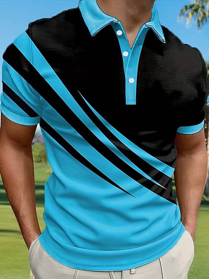 👔🔥 Plaćanje pouzećem✅️【40-130kg】Nova muška ljetna polo majica s 3D prugama