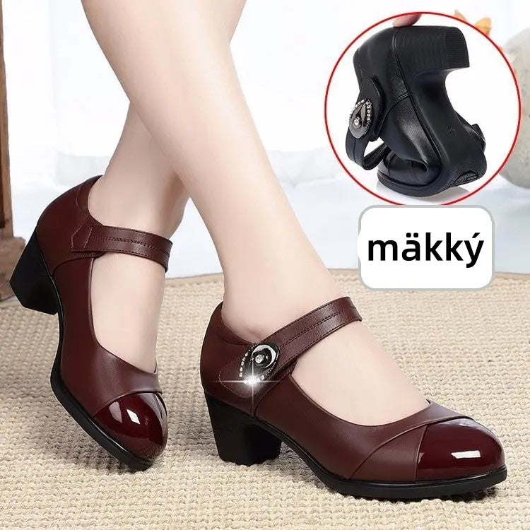 🎉🎉[Časovo obmedzená zľava 50 %📣📣] Dámske kožené topánky s okrúhlou špičkou a mäkkou podrážkou (veľkosti 35 – 42)