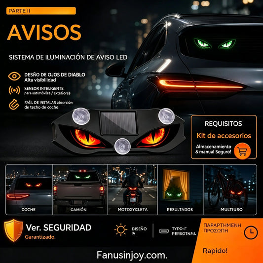 【Compra 1 y llévate 1 gratis】2 artículos por 26 euros.🚗👀 Luz de advertencia LED solar para coche | Capta toda la atención y mejora la seguridad al volante: inalámbrica, con detección automática y aplicación universal ✨