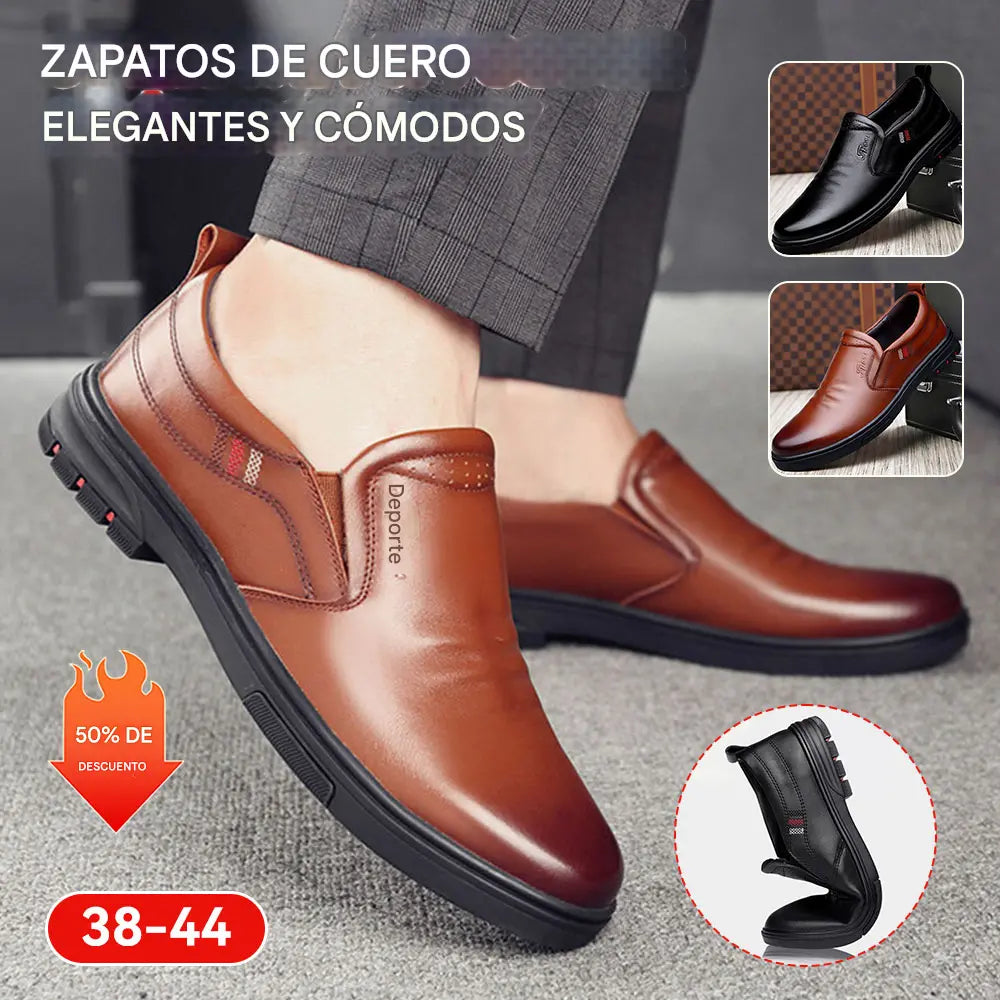 Nuevos zapatos de negocios de cuero genuino para hombre 2026, casuales, cómodos y suaves.