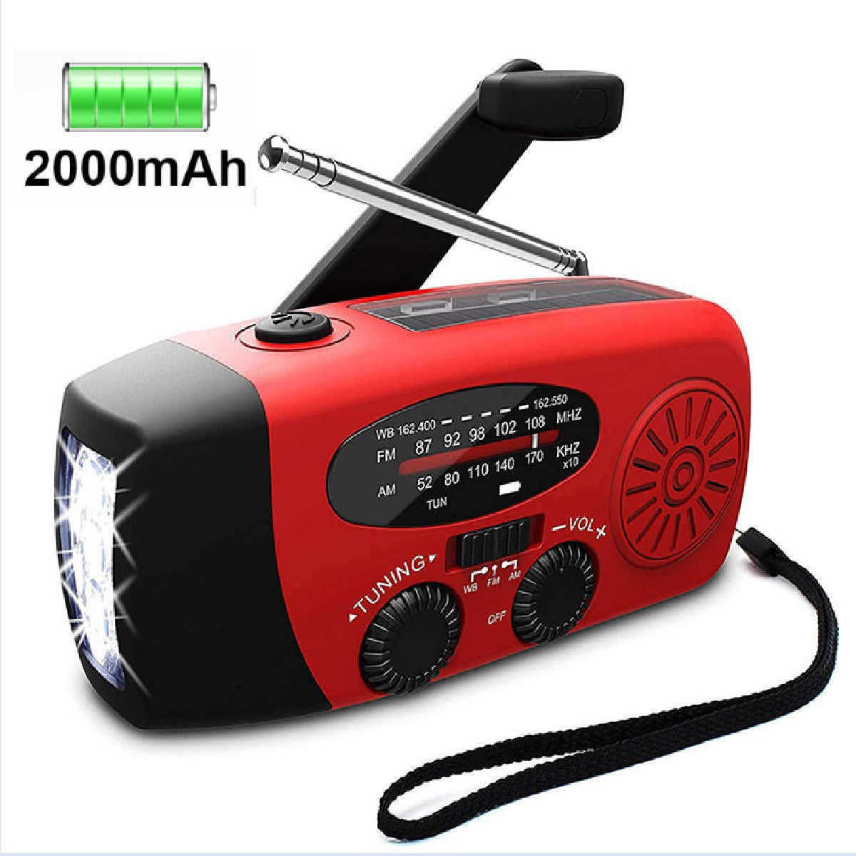 🏕️Lanternă portabilă multifuncțională cu radio AM, lanternă solară cu manivelă, lanternă de urgență