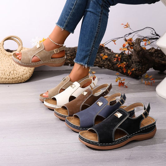 【50% popusta】👡 Elegantne sandale s elastičnom trakom, posebno dizajnirane za žene većih veličina | Udobne i za isticanje visine | Veličine [36-43]
