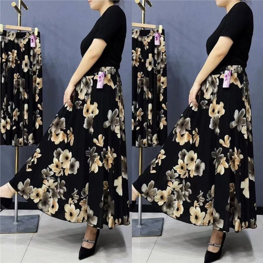 💖【Reducere pe timp limitat】 🌸【L-5XL】2025 fustă lungă nouă cu talie înaltă imprimată--3900240