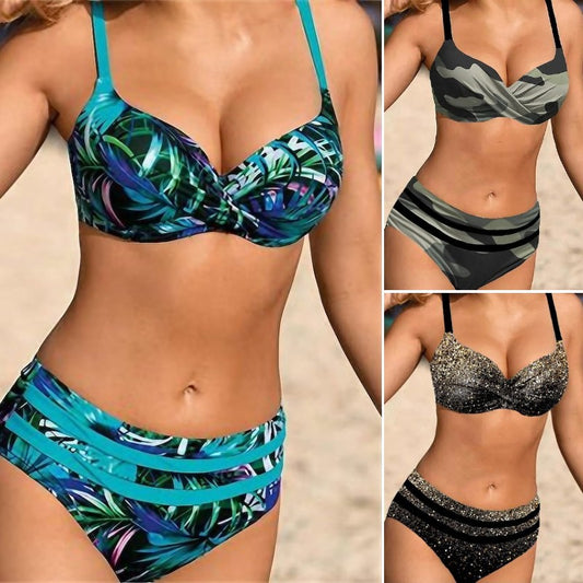 【S-5XL】👙👙2026. Novi kupaći kostimi veće veličine s podijeljenim printom