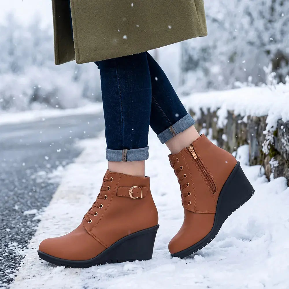 【35-42】👢 Ženske zimske gležnjače na klin - moderan i stabilan izbor za hladne dane