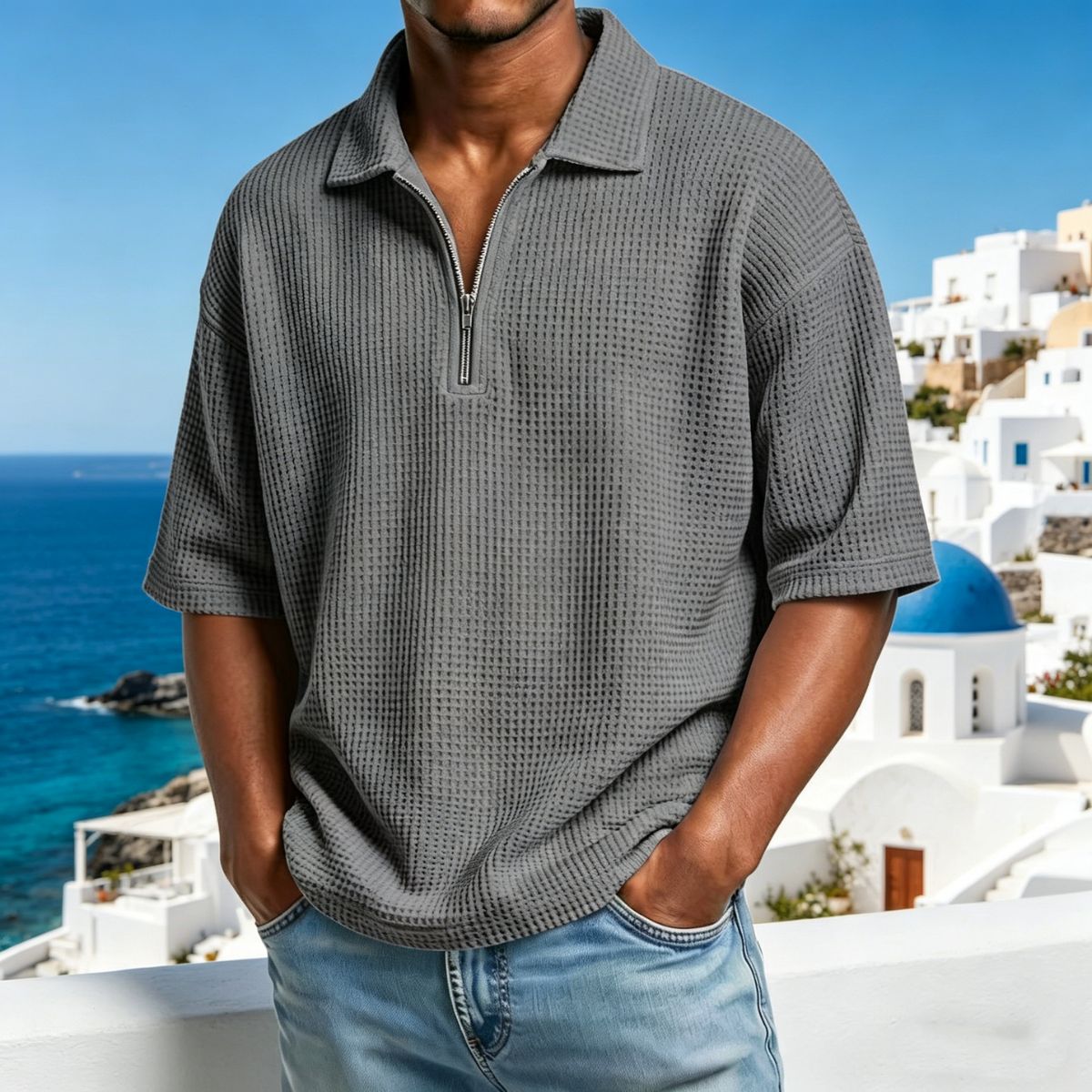 👕👕【50% popusta】【Veličine S-4XL】Novi dolazak za ljeto 2026.: Muška polo majica kratkih rukava u jednoj boji