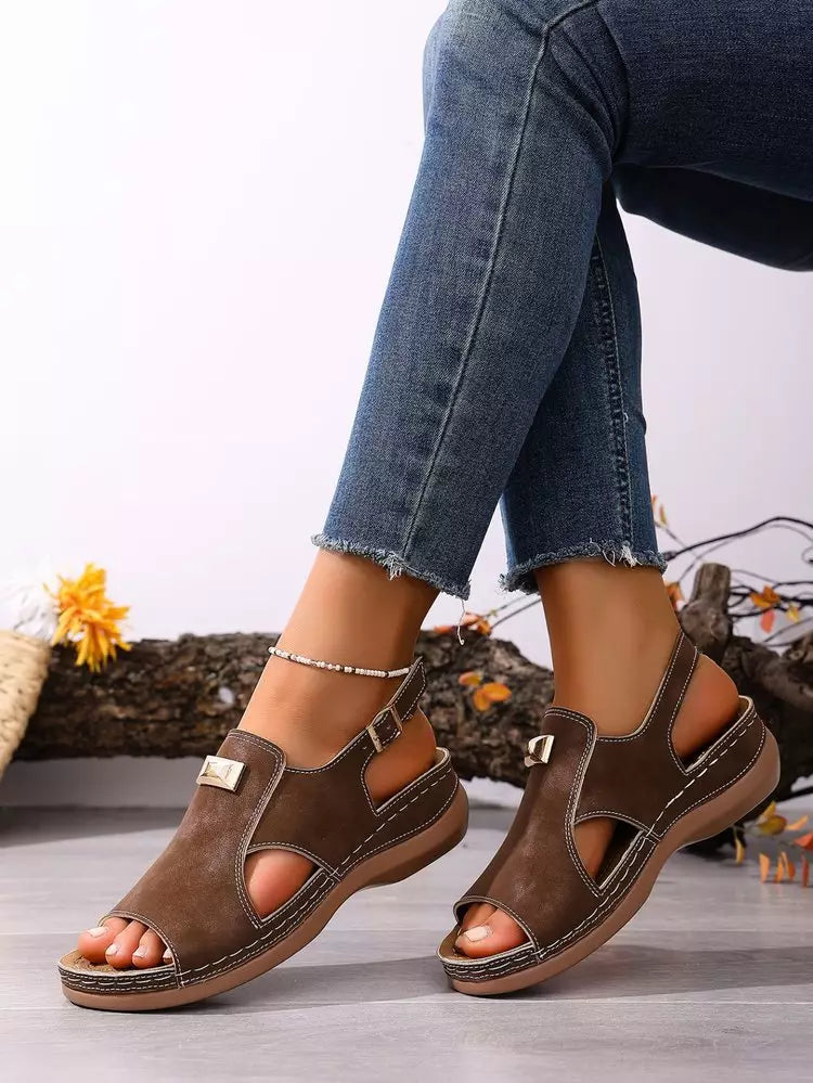 【50% popusta】👡 Elegantne sandale s elastičnom trakom, posebno dizajnirane za žene većih veličina | Udobne i za isticanje visine | Veličine [36-43]