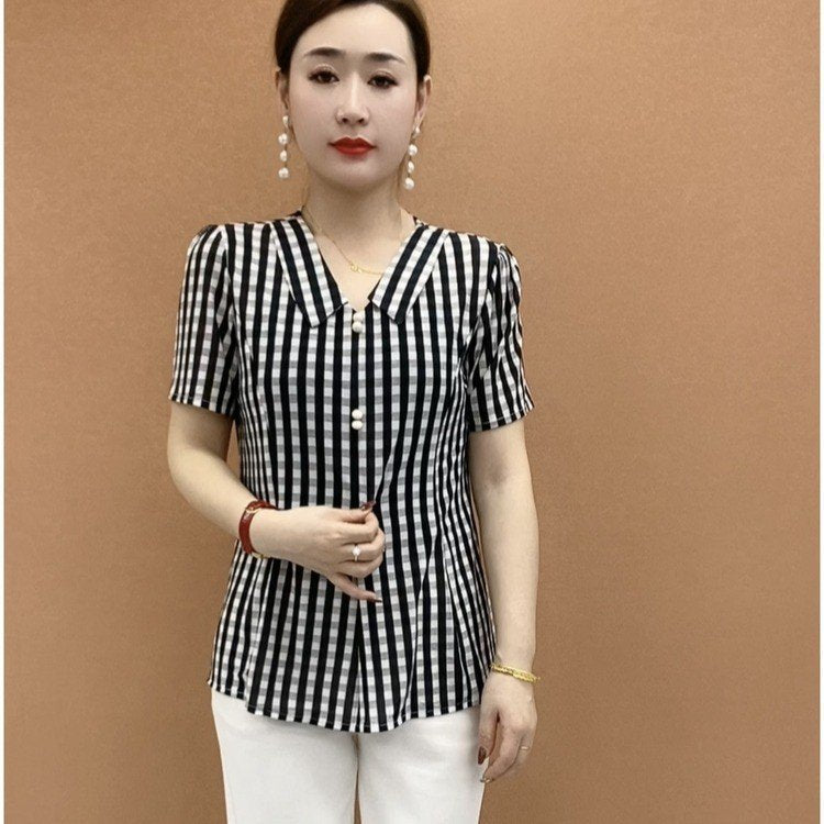【🎁Promocja ograniczona czasowo】【45-83kg】Tricou cu mânecă scurtă cu rever la modă de vară nouă, moale și rece-3985749