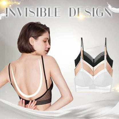 【3 buc】【S-3XL】Sutien ultrasubțire din dantelă fără spate în formă de U