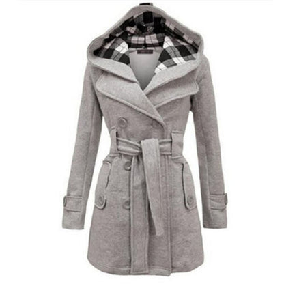 ✨【49% OFF】【S-3XL】Jachetă călduroasă cu glugă de lungime medie pentru femei-3852565