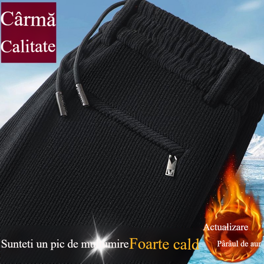 🔥【M-5XL】Catifea de toamnă și iarnă plus pantaloni de trening pentru bărbați din catifea, pantaloni casual largi-3853734