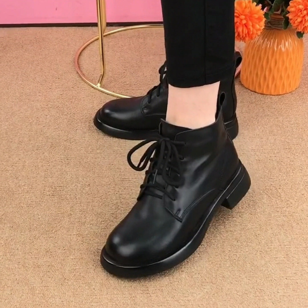 【35-40】cizme martin de dama din piele naturala cu toc plat cu varf rotund-3895006